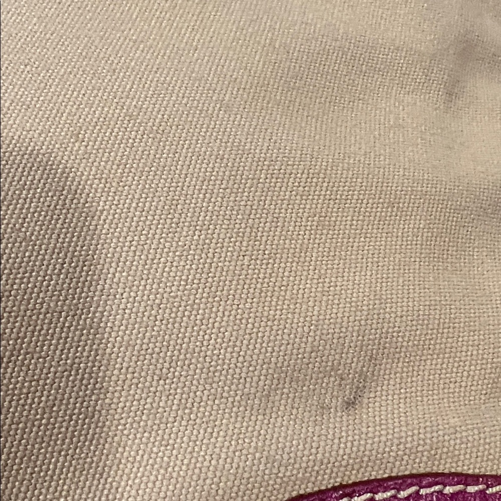 Prada Beige Canvas Tote with Pink Leather Handles and Accents - Picture 16 of 16